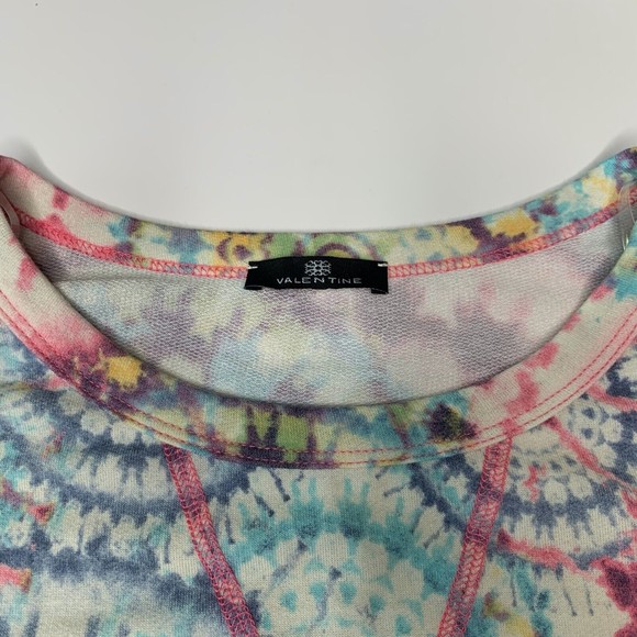 Valentine Women Circle Pattern Tie Dye Long Sleeve Pink Blue Purple Size Small - Picture 4 of 6